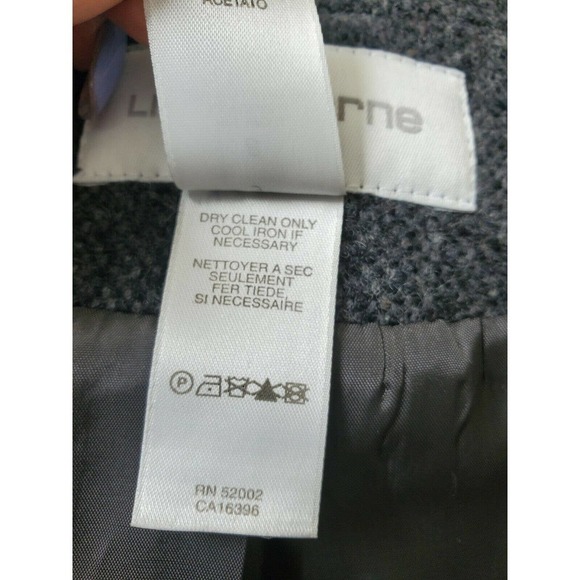 Liz Claiborne Women's Gray Wool & Nylon Long Sleeve 3 Buttons Fitted Blazer 8 - Picture 10 of 11